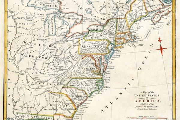 Map of the 13 Colonies