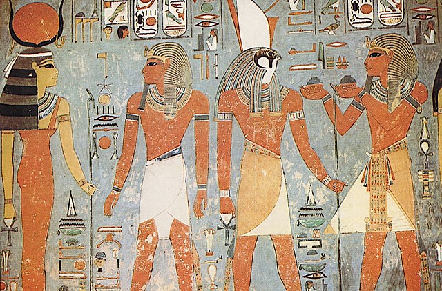 Horus and Hathor and the pharaoh