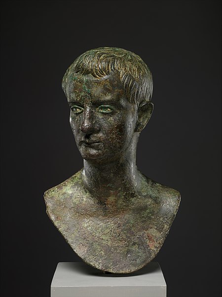 Bronze portrait bust of the emperor Gaius (Caligula)