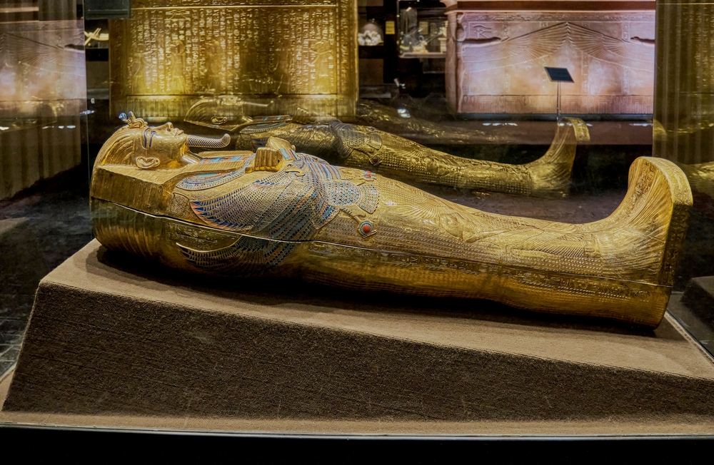 Golden sarcophagus of Pharaoh Tutankhamun