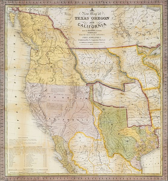 Mitchell A New Map of Texas, Oregon, and California 1846