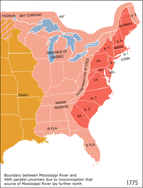 Map of territorial growth 1775