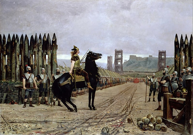 Vercingetorix surrenders to Caesar