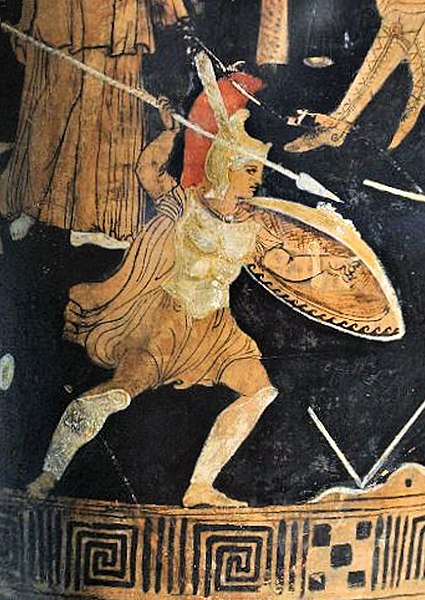 Achilles fighting against Memnon