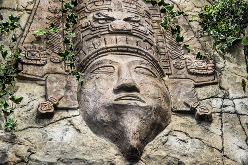 Mayan God carved in the Rock