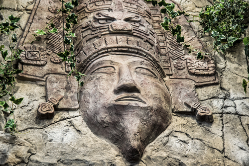 Mayan God carved in the Rock
