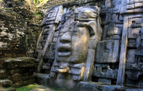 The Mask Temple in Mayan city of Lamanai