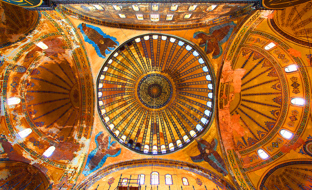 The ceiling of Hagia Sophia