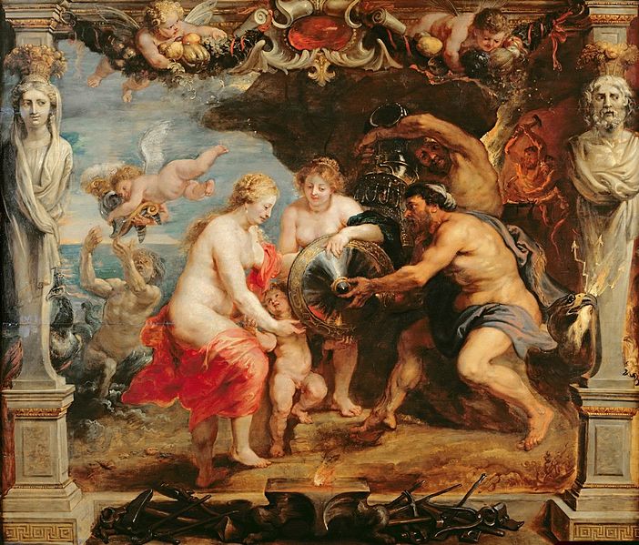 Thetis receiving armour for Achilles from Hephaestus