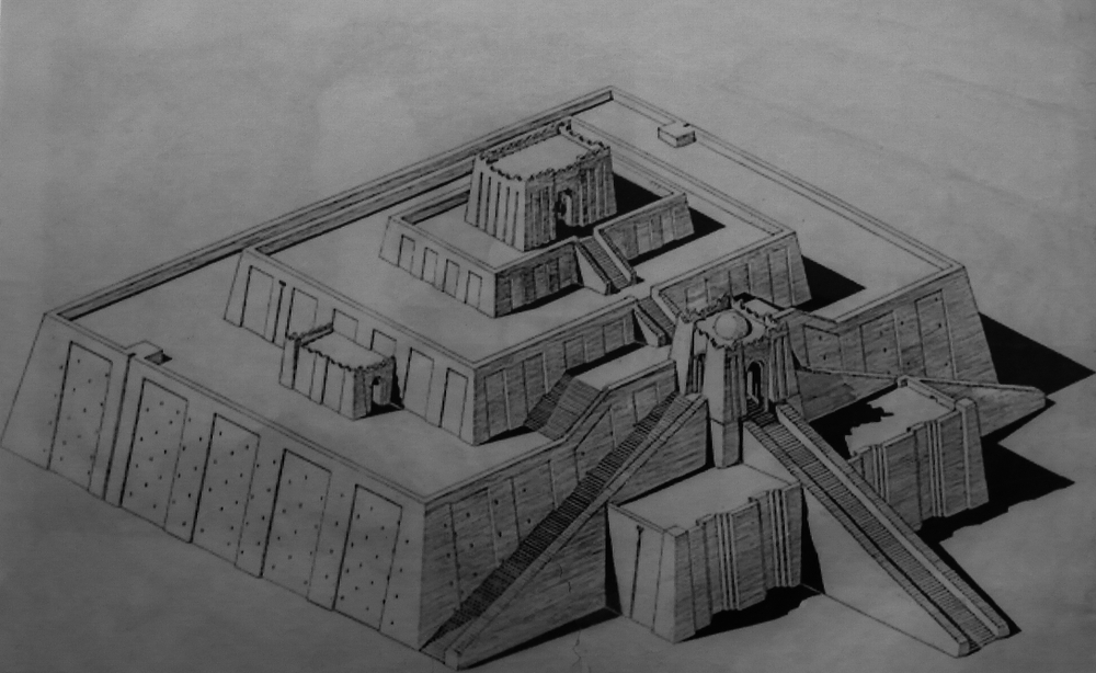 blueprint of the Great ziggurat of Ur aka Ur-Nammu