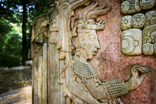 carving in the ancient Mayan city of Palenque