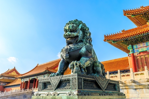 Bronze lion at the Forbidden City