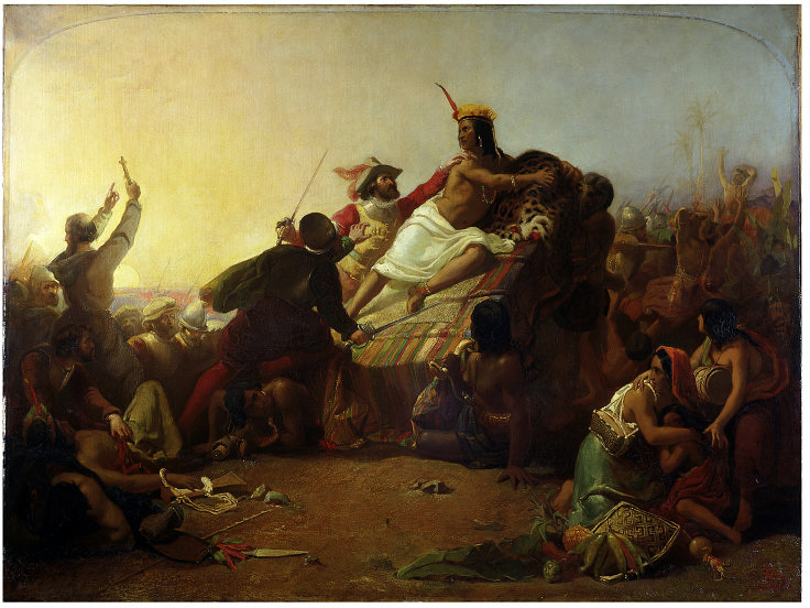 Pizarro seizing the Inca of Peru