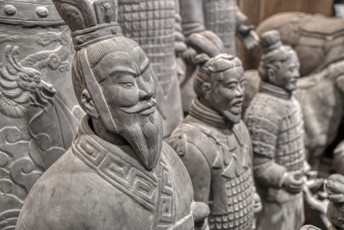 the terracotta warriors at the Mausoleum of the First Qin Emperor
