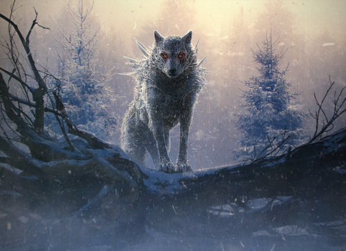 Fenrir the Giant Ice Wolf of the Norse mythology