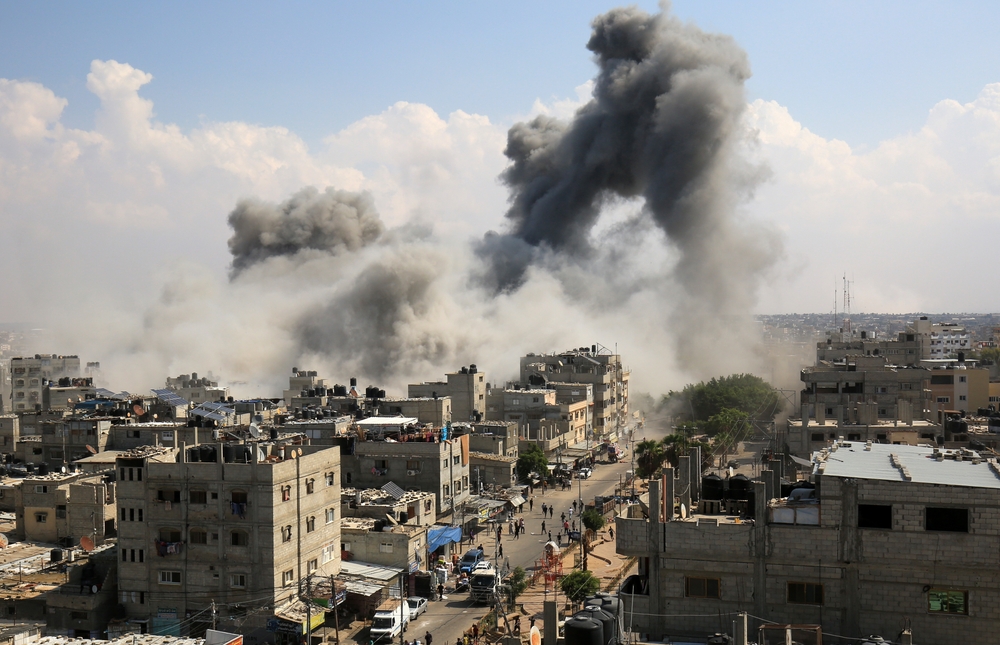 Israeli air strikes of the city of Rafah in the southern Gaza Strip