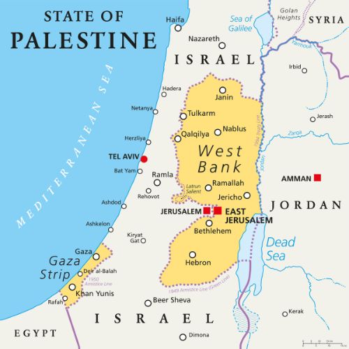 Palestine and Israel Map