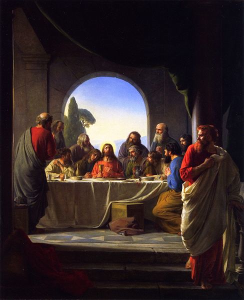 Judas retiring from The Last Supper