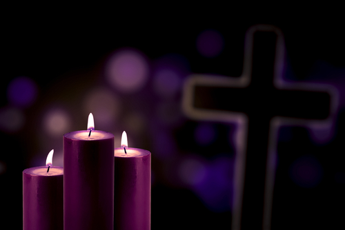 Lent purple candles