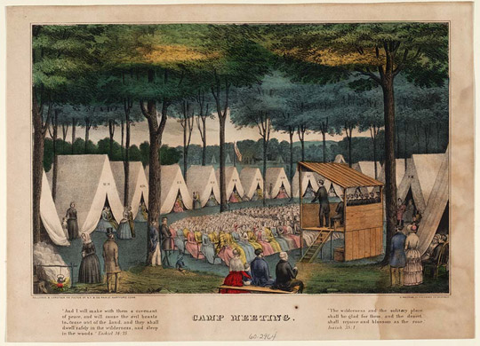 Tent revival during the Second Great Awakening