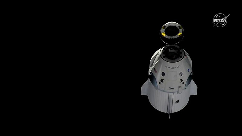 SpaceX Demo-1 during its departure from the ISS