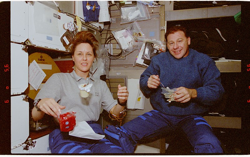 astronauts eating