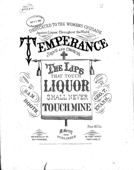 Temperance song sheet music