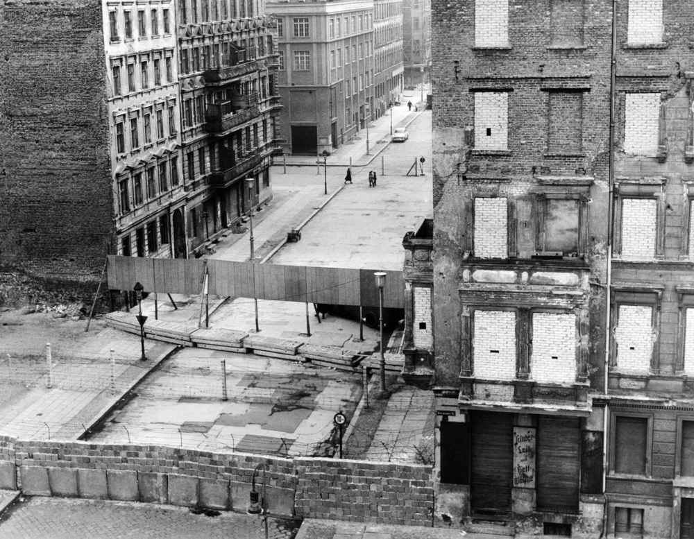 The Berlin Wall along Bermauerstrasse October 1962