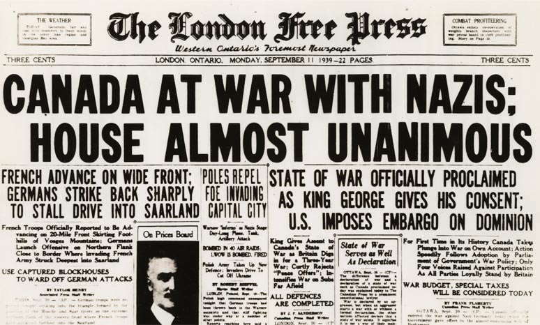 Canada Declares War on Germany